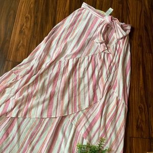 NWT NY&C Soho Jeans linen high low wrap tie Skirt